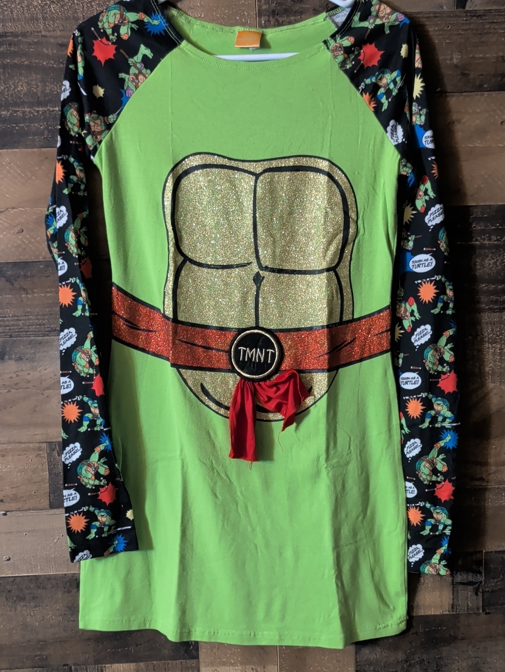 Nickelodeon Green TMNT Shell Long-Sleeve Tee with Red Belt